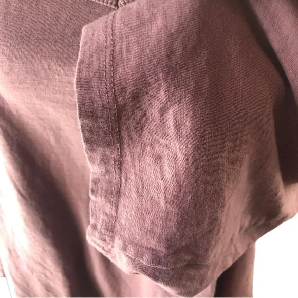 LOGO Lori Goldstein Cotton Tee Women 3X Mauve VNeck Pockets 3/4 Sleeves - Picture 3 of 12